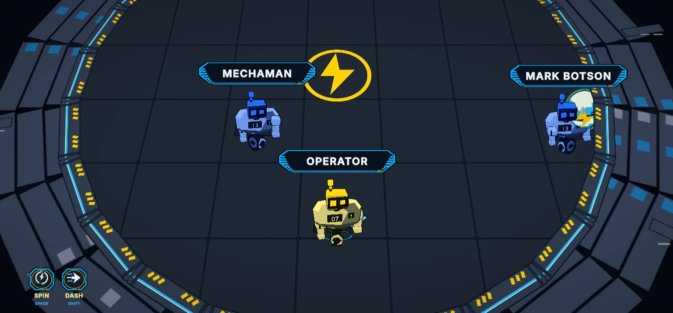 Stage 4: the whole match frame in one flat-shaded style, with the rebuilt ability slots
